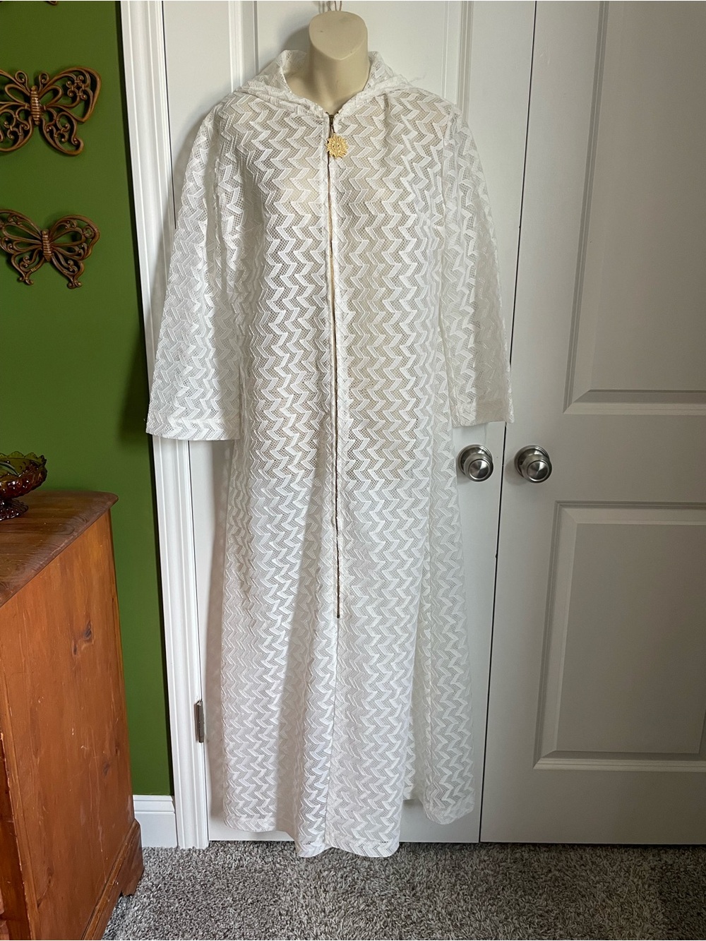 Vintage H2O Miami Long Sleeve Hooded Beach Bathing Suit Coverup Medium